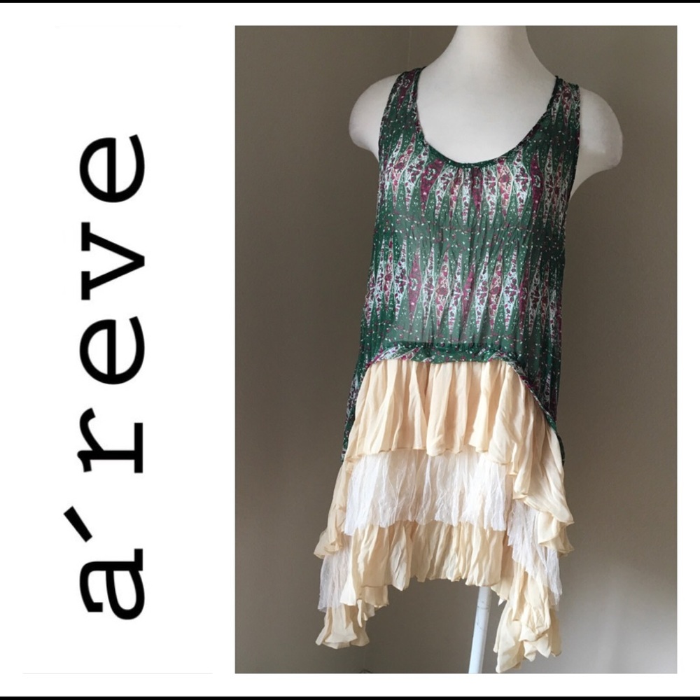 A’reve Green/ Cream New Dress Final Sale - Picture 2 of 3